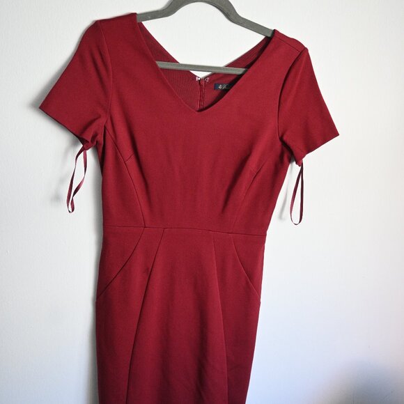 Brooks Brothers V-Neck Suiting Dress – Red – Size 4 - Picture 1 of 13